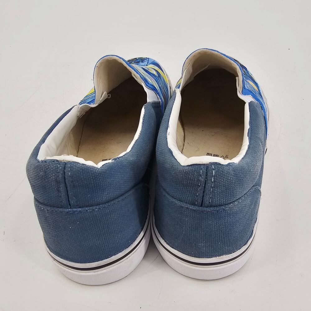 Handpainted Van Gogh Starry Night Slip On Canvas Shoe EU 41 US 10 Wearable Art - Picture 4 of 7